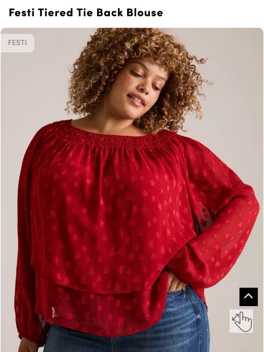 Torrid Festi Red Tiered Tie Back Blouse